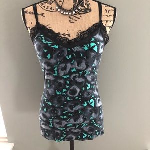 Express Black & Green Floral Cami